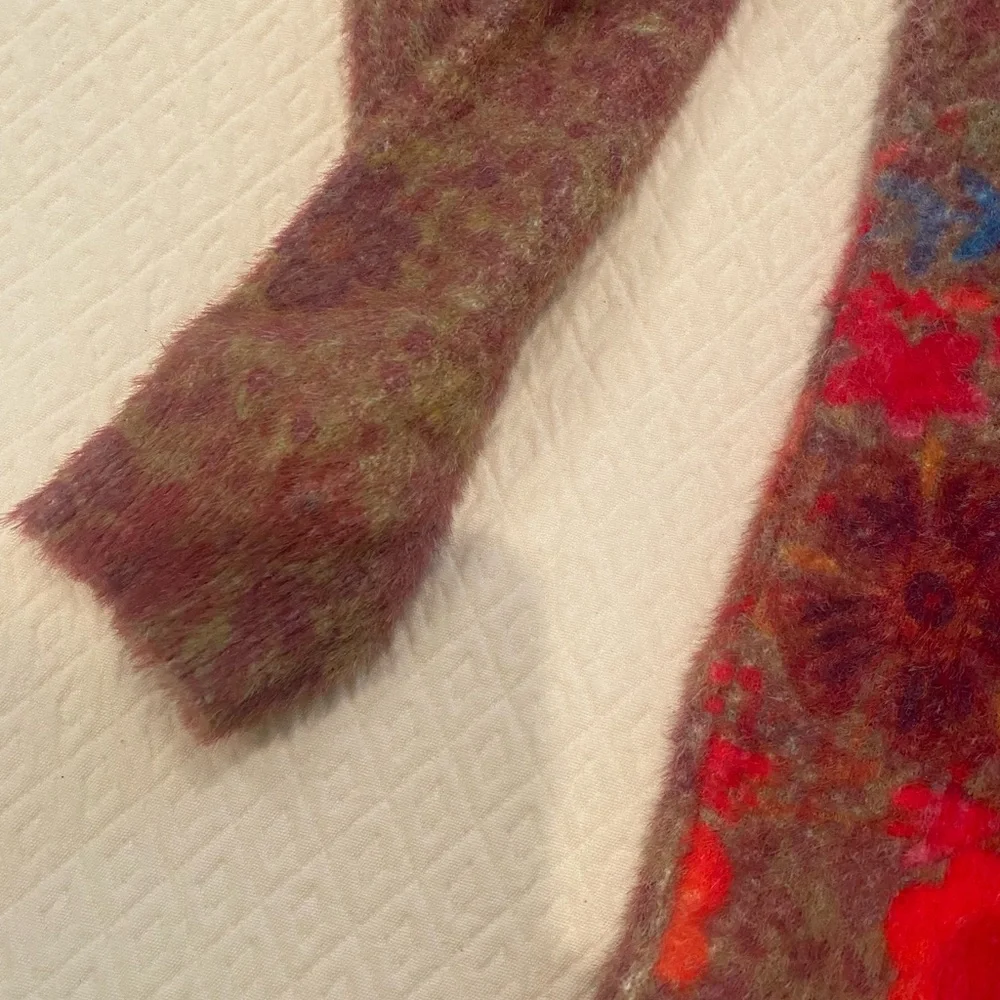 NATURAL LIFE Purple Floral Crewneck Sweater with Pink & Blue Accents - Picture 5 of 7